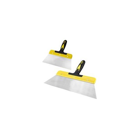 Set de spatules de surface, spatule large professionnelle en acier inoxydable: 40 cm et 25 cm, outils muraux, finition cloison sèche, spatule de lissage, lames de raclage flexibles pour enduit mural
