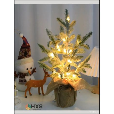 Künstlicher Weihnachtsbaum im Topf (Grün) – Sanfte LED-Beleuchtung – Vielseitige Tischdekoration – Festlich, gemütlich – Muttertagsgeschenk