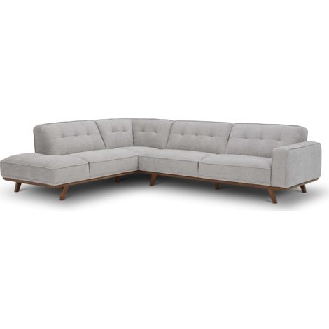 Divano angolare di design in tessuto grigio 5/6 posti angolo sinistro YORK