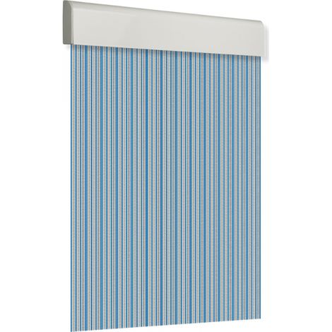 Cortina para puerta 90x210cm plana tosca "Nº6" color cristal-azul (1/3)