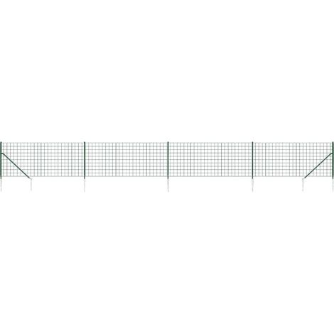 Maison Exclusive - Maschendrahtzaun mit Bodenhülsen Grün 0,8x10 m