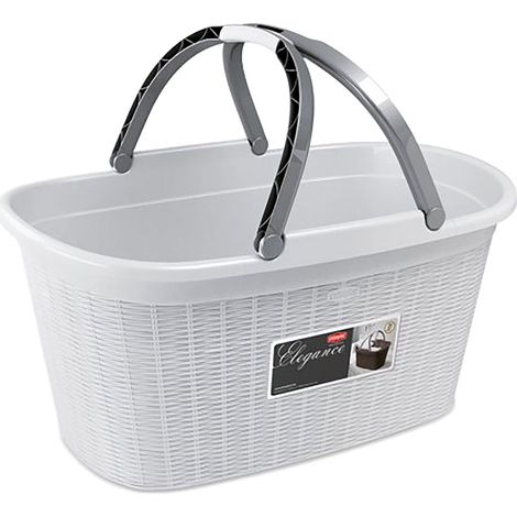 CESTA PORTABIANCHERIA 'ELEGANCE' colore bianco  - STEFANPLAST