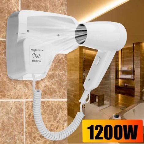Sèche-cheveux 220V 1200W Séchoir Ventilateur Sèche-linge Mural Salle de bain (1/3)