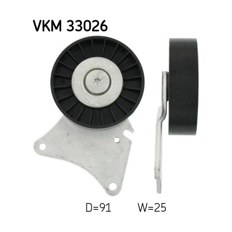 Poulie renvoi/transmission, courroie trapézoïdale à nervures SKF VKM 33026
