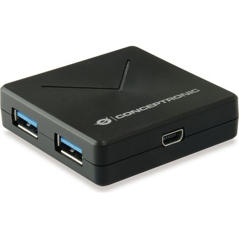 CONCEPTRONIC USB-Hub 4-Port 3.0 - 4x3.0 o.Netzteil sw