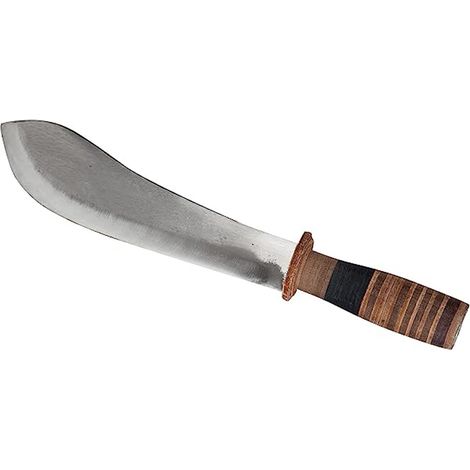 MACHETE IN ACCIAIO TEMPERATO PER CINGHIALE MAIALE  CON FODERO M/CUOIO LAMA 22cm (1/3)