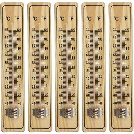 8 Pcs Thermomètre À Bois pour Intérieur,thermomètre en Bois pour Mesurer La Température L'intérieur Et L'extérieur,L'énergie,Thermomètre avec Échelle en Degrés Celsius Et Fahrenheit (1/5)