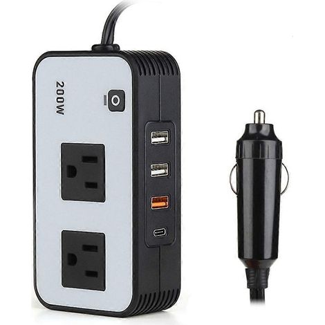 Convertisseur de voiture léger 200 W 110 V avec port USB pour adaptateur de charge pratique (1/4)