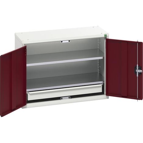 Bott 16929103.24 Verso Economy Wall Cupboard 2 Shelf + 1 Drawer 800mm Crimson Red