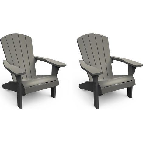 Keter Troy Adirondack Gartenstuhl - Set von 2 - 85x80x96,5cm - Grau