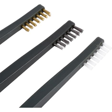 Kit de 3 brosses métalliques à double extrémité, outil de nettoyage durable, accessoire pour pistolet (1/5)