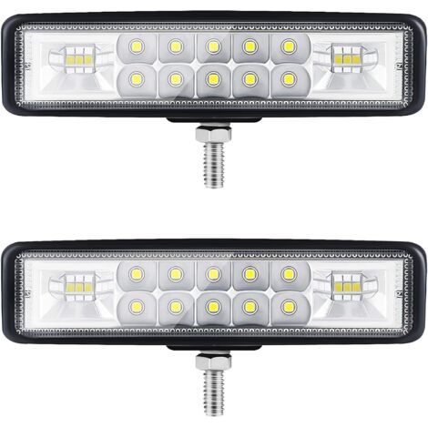 6” Phare LED Moto Phare de Travail led Tracteur 2 Rangs 9-36V 120W 12000LM 6000K Combinaison Spotlight+Floodlight Barre LED Off-road Phare Led 4x4 Pods d'éclairage LED pour Camions SUV Moto (1/5)