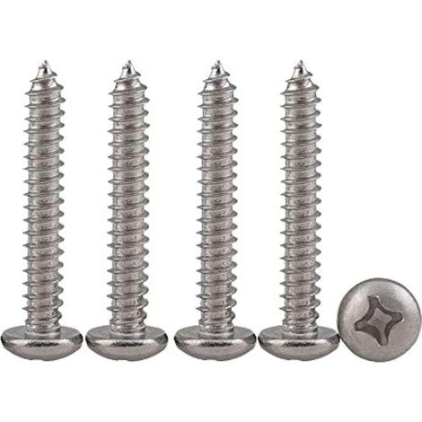 Vis M4 Autotaraudeuses à Tête Bombée 100 Pièces M4 X 25 Vise Placo en Acier Inoxydable 304 Terrasse à Bois Cruciformes Filetage Complet Fixations (1/5)