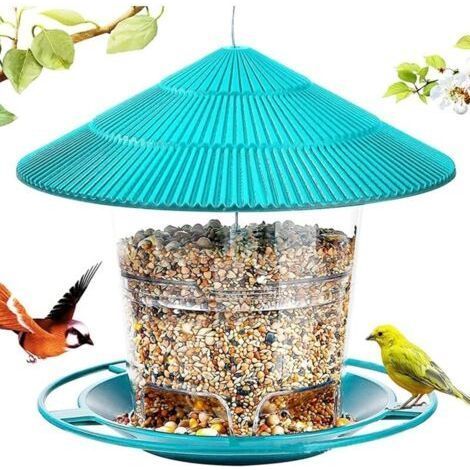 Mangeoire à Oiseaux à Suspendre, Mangeoire Oiseaux Exterieur Grande Capacité Distributeur à Graines pour Petits Oiseaux Sauvages en Plein air, Jardin, Parc (1/5)