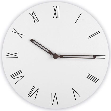 Pendule Murale en Bois, Horloge Ronde Silencieuse, Horloge Murale Mince Moderne, Basics Horloge Murale Traditionnelle, Décoration pour Chambre, Salon, Bureau (30cm, Épaisseur 5mm-Blanc) (1/5)