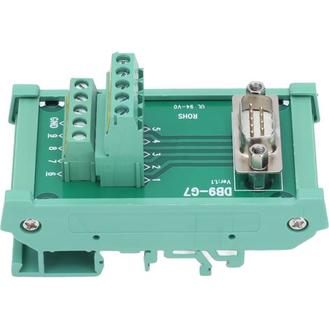 Plaque adaptatrice DB9 vers bornier, connecteur mâle droit avec boîtier, PCB DC60V DB9-G7 (1/5)