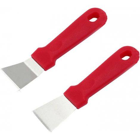 BEBUSINGOTO 2 palas de acero inoxidable para descongelar hielo en el refrigerador (rojas) (1/5)