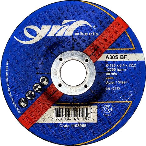 Disque abrasif IRON-SHV 115 x 6.4 mm pour l’ébardage de métaux - RAM