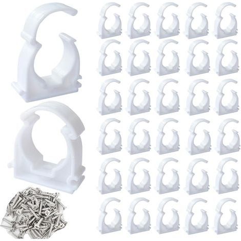 Multilayer Clamp 20 mm Hose Clip, 50 Pieces Hose Clips, Clamp for Water Pipes, Fixing Domestic Pipes, Etc (M20) (1/5)
