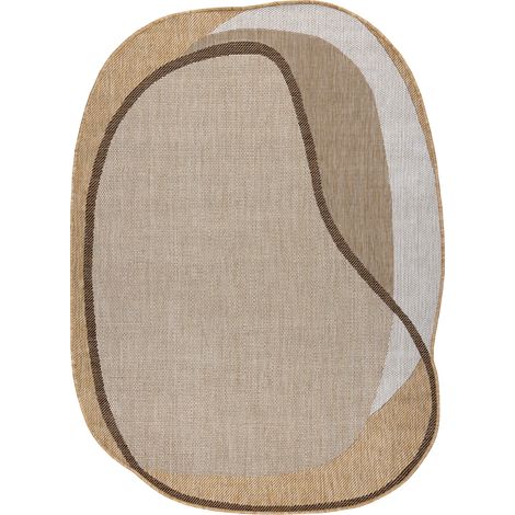 Tapis en sisal ORGANIC 2123 Calcul naturel / écru – forme irrégulière moderne beige 160x220 cm