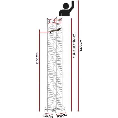 Echafaudage M5 SUPERLUX (Hauteur de travail 13,30 m)