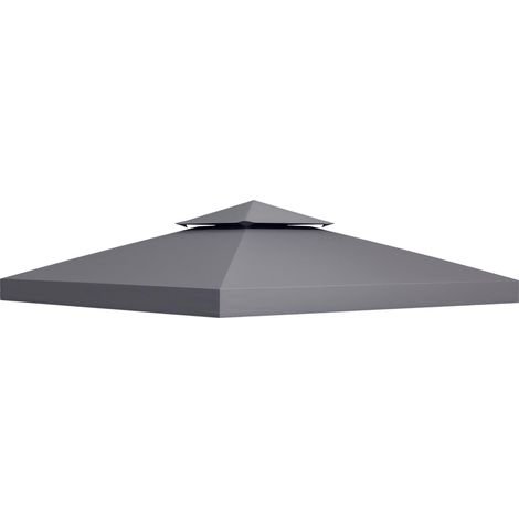 Toiture de remplacement pour tonnelle à deux niveaux 3x3m résistante aux UV, gris foncé