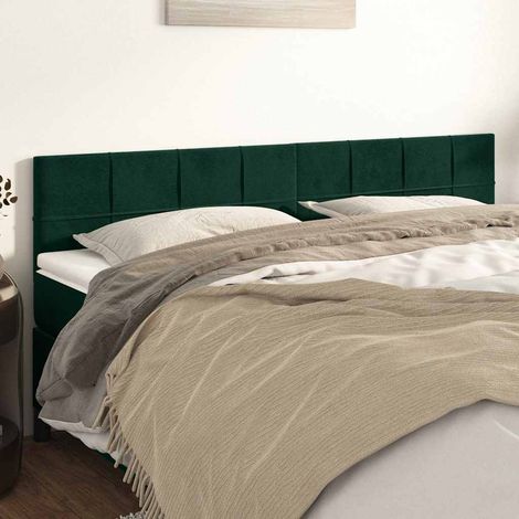 vidaXL Cabeceros terciopelo verde oscuro 180x5x78/88 cm (1/5)