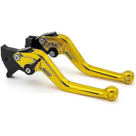 Compatible avec Honda Fury VTX1300 CX 2009-2018, levier de frein et d'embrayage réglable en aluminium usiné CNC, accessoire de poignée de moto (court, doré) (1/5)