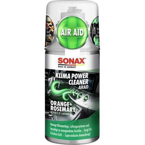 SONAX Nettoyant pour climatiseurs KlimaPowerCleaner AirAid, 03230000, Orange+Romarin, 100 ml