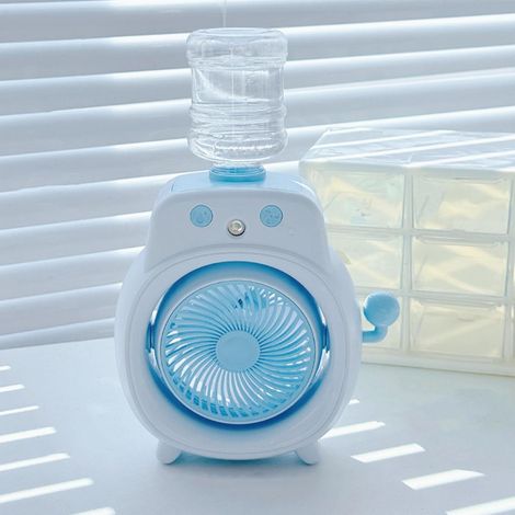 Ventilateur brumisateur nomade – Brume fine + vent doux – 3 vitesses – Silencieux – Batterie 500 mAh – USB – Compatible bouteilles – Pour maison, bureau, camping – Hydratation – Cadeau (1/4)