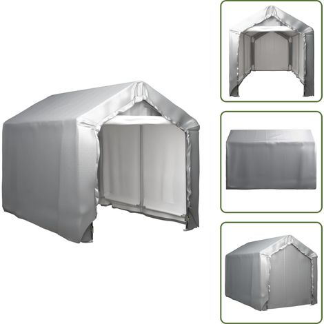 The Living Store Tente de rangement 180x300 cm Acier Gris - Tente de rangement