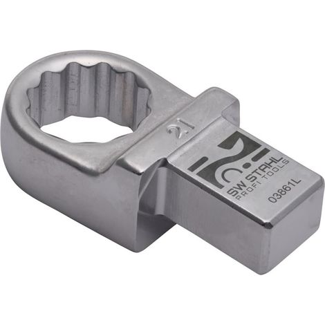 SW-Stahl 03861L Einsteck-Ringschlüssel 21 mm I Einsteckvierkant 14 x 18 mm I Einsteckringschlüssel SW 21mm