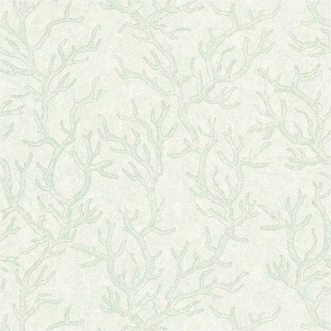 Carta da parati di lusso Profhome 344973 Carta da parati TNT leggermente strutturata con motivo grafico lucida verde argento 7,035 m2 (1/5)