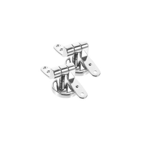 Cerniera regolabile per sedile WC, in acciaio inox e ABS, kit di fissaggio resistente con accessori, ricambio per sedile WC, chiusura ammortizzata, facile installazione senza attrezzi - Crezuo
