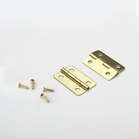 or-50pcs Petits Mini Charnières 18 x 16 mm Charnière Plate Cabinet Porte Tiroir Coffre Charnière DIY Accessoires Connecteurs avec 200 Vis (1/5)