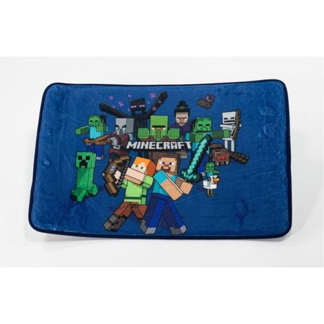 Tapis en mousse bleu foncé 40x60cm Minecraft