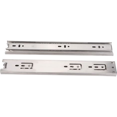12"-18" Edelstahl-Schubladenschiene, 3-teilig, Gleitvorrichtung für Möbel (12'' ungedämpft) (1/5)