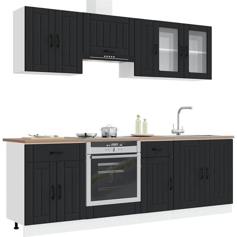 vidaXL Ensemble d'armoires de cuisine 8 pcs Kalmar bois d'ingénierie (1/5)