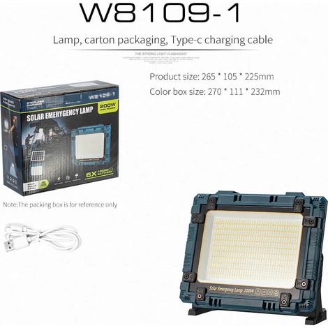 Projecteur solaire LED - Haute luminosité - Projecteur extérieur - Rechargeable - Camping (1/5)