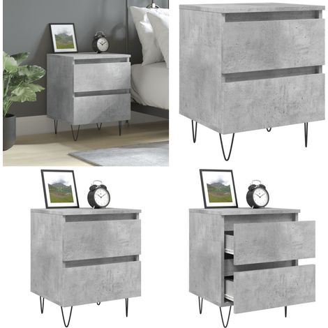 Table de chevet gris béton 40x35x50 cm bois d’ingénierie - Table De Chevet - Meuble De Chambre - Table De Nuit - Commode - Rangement Tiroir - Home & Living (1/5)