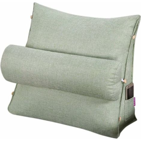 Coussin de lecture et de télévision, coussin lombaire triangulaire ajustable avec poches, coussin dorsal triangulaire, coussin de soutien cervical, coussin de repos pour canapé, coussin amovible (1/5)