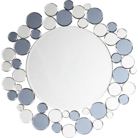 Specchio da parete Bubble tondo grigio e argento (1/3)