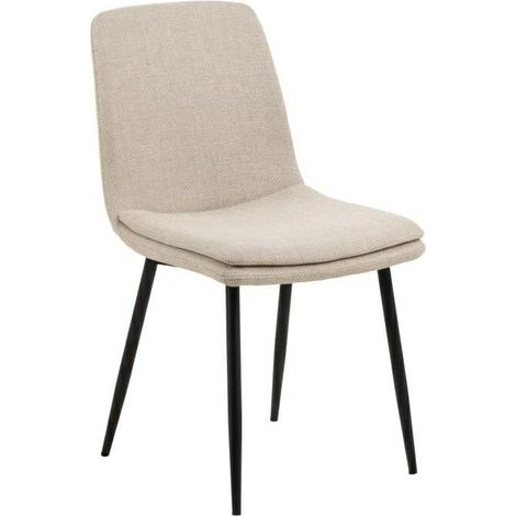 Fauteuil Becca beige rembourré avec piètement en métal (1/5)