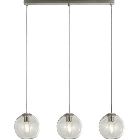 Searchlight Balls Lampada a sospensione a 3 barre luminose in metallo cromato e vetro trasparente (1/5)