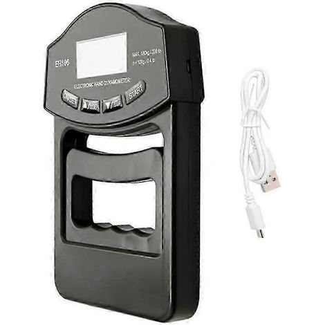Dynamomètre manuel numérique d'une capacité de 180 kg (396 lb) avec écran LCD USB pour la mesure de la force de préhension (1/4)