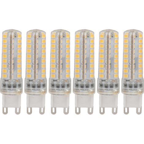 Lot de 6 ampoules G9 LED dimmable 3W 270LM 72LEDs pour lampe de table, applique murale et lustre, remplacement 220V (1/5)
