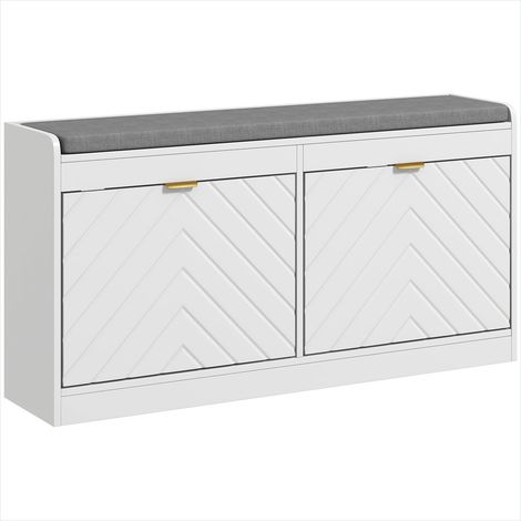 Console Banc à chaussures avec assise rembourrée et rangement MDF (1/5)