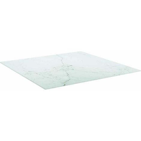 Maison Exclusive - Tischplatte Weiß 80x80 cm 6 mm Hartglas in Mar (1/5)