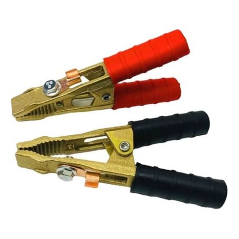 2-piece professional brass battery or jump-start clamp kit (+ and -) 250B, Jump-start or battery clamps