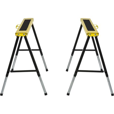 Télescopes réglables grande puissance lot de 2, métal noir et jaune antidérapant, dimensions transport 100 x 60 x 62-90 cm